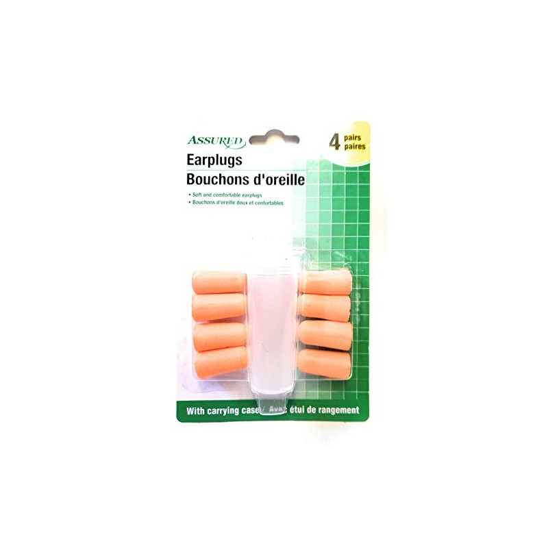 Earplugs, Noise Reduction Rating: 30 Decibels, 4 pairs