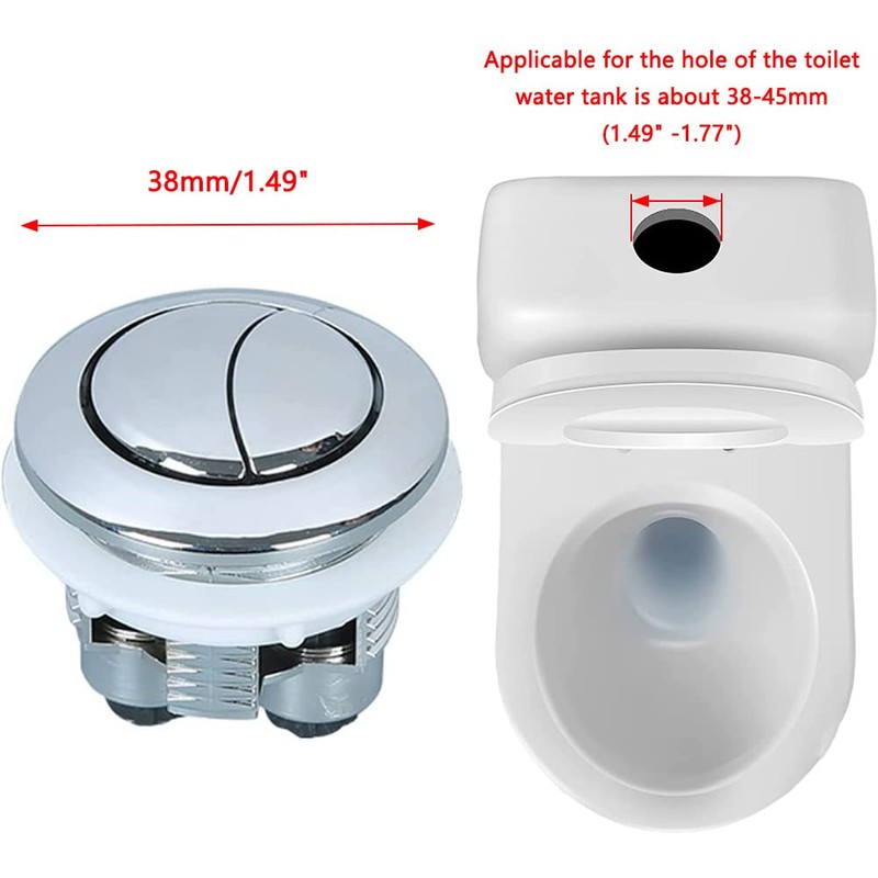38-45mm Toilet Tank Buttons, Flush Valve Dual Push Button Replacement