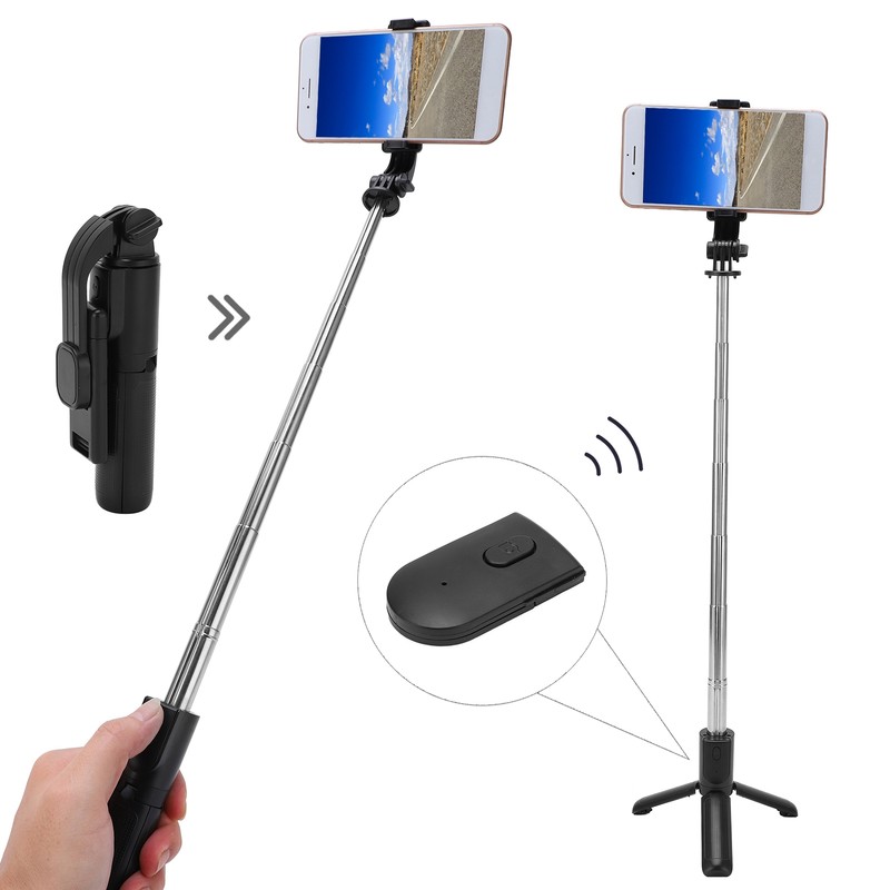 360° Rotation Phone Stand Holder Biuetooth Wireless Remote Telescopic Phone
