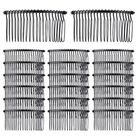 20 unidades de 20 dientes de metal negro para el pelo, clips de alambre para el pelo, clips para el velo de novia, peinetas decorativas, tocado francés Twist Updo Bun accesorios