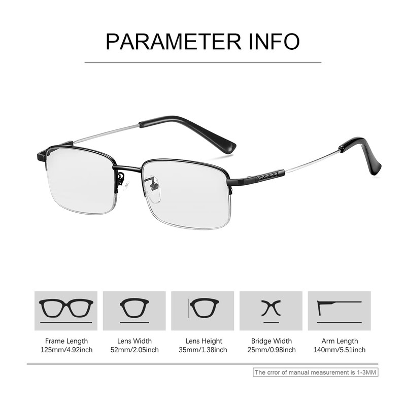 Vepiant Photochromic Progressive Multifocus Reading Sunglasses UV400 Protection Multifocal Trifocal