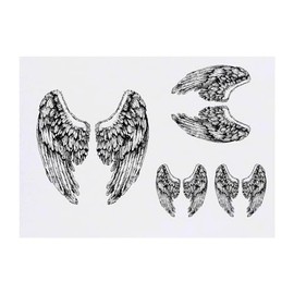 4 x 'Angel Wings' Temporary Tattoos - Water Resistant, Skin-Safe, Non-Toxic Transfers, Mixed Sizes (TO00070658)