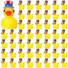 Memorywuu 100 Pcs Patriotic Mini Resin Ducks Independence Day Gifts 4th of July Micro Resin Duck Party Favors Mini Resin Duck Gift Toy Goodie Bags Stuffers Class Rewards Prizes Return Gifts