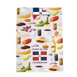 LEVLO Funny Dominican Republic Flag Kitchen Towel Dominican Foods Tea Towel Dominican Root Flag Gifts (I'm Dominican)