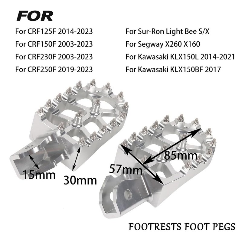 Motorcycle Foot Pegs Pedals for Honda CRF150F CRF230F Sur-Ron Light