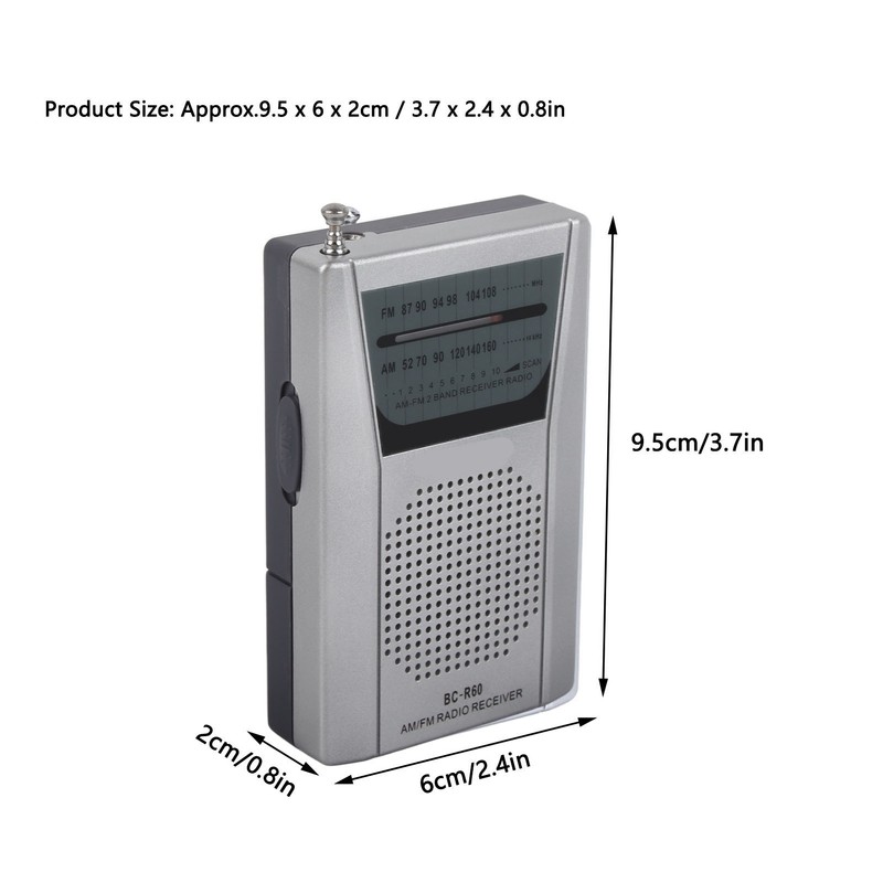 Portable Radio Portable Pocket Small Mini Multifunctional Practical AM FM