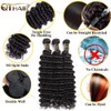 QTHAIR 16A Grade Deep Wave Human Hair Bundles with Middle