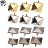 100 Pieces Pyramid Studs, 10-15mm Square Brass Dot Rivets 4