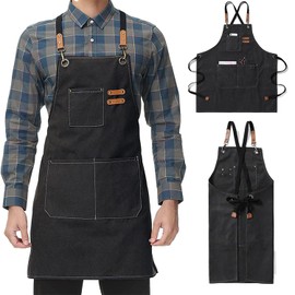 Mandiles de Cocina para Mujer, Delantales de Cocina para Hombre, Mandiles Impermeable de Cocina Ajustables con 3 Bolsillos, Mandiles de Cocina para Hombre para Barista Barbacoa Cocina Restaurante