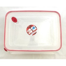 Sterilite Food Storage Container Ultra-Seal Clear Rectangular 16 Cup, Rocket Red Trim