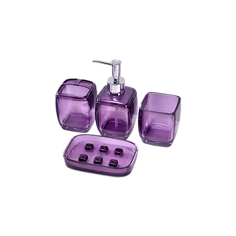 JHNIF Bathroom Accessories Set, 4Pcs Acrylic Bathroom Set Includes Soap