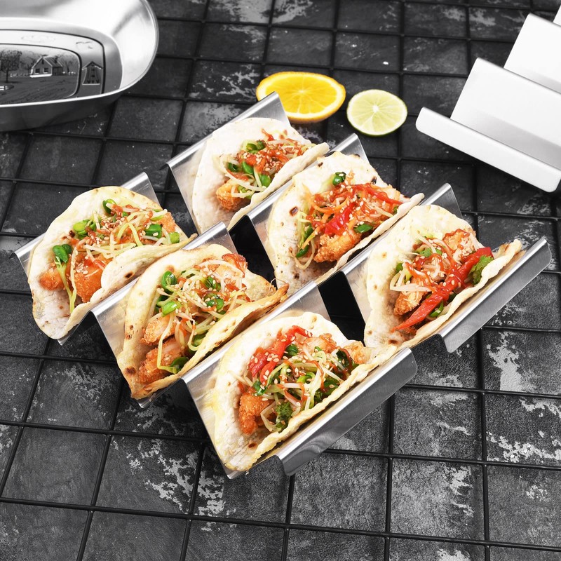 ARTTHOME. Taco Holders 4 Packs - Stainless Steel Taco Stand