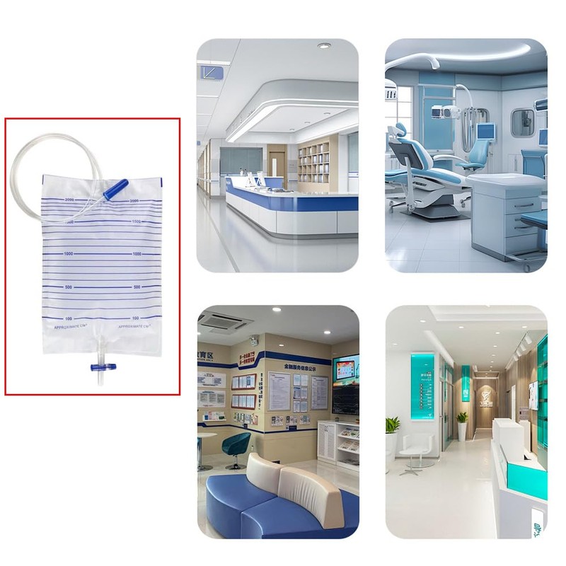 DeaHea 5 Pack Urinary Drainage Bag 2000ML Urine Bag with