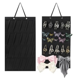 VRbeatter Hanging Hair Claw Clips Organizer Holder for Women Girls, for Wall, Door, Closet Hair Clips Storage Hanger Hair Bows Banana Barrettes and Jaw Clips Display Stand Holder(Black)