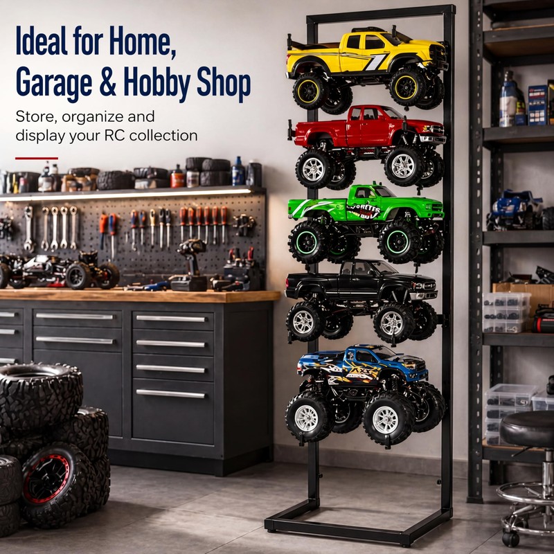 AceOrbit Rc Car Stand 5 Layer Adjustable Wall Mount Car