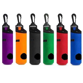 Anlising 6pcs Golf Ball Carry Bag, Tee Holder Carry Bag, Tee Bag Neoprene Ball, Golf Ball T Holder Made of Neoprene, Golf Tee Holder, for Belt Bag, Golf Gifts, Replacement Accessories (6 Colours)