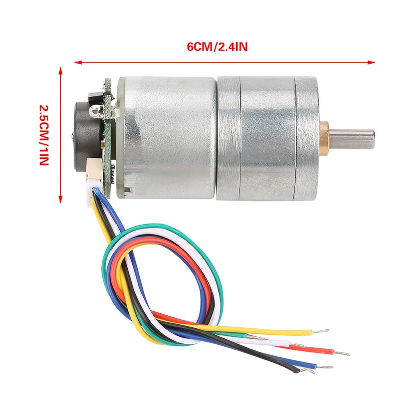 12V GM25 310 DC Encoder Gear Motor Metal Speed Reduction