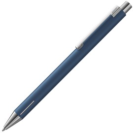Lamy econ 240 Ballpoint Pen Stainless Steel in Indigo Matt and Striking Curved Clip Including Large Refill M 16 Black Line Width M