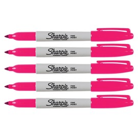 Sharpie Magenta Markers, Fine Point Tip, Permanent Markers, 5-Count