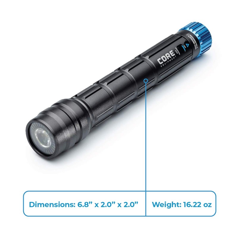CORE 1500 Lumen CREE LED Rechargeable Camping Emergency Flashlight, Lithium
