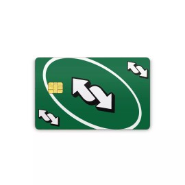 Vinyl Credit Card Skin Sticker Vinyl Decal Uno Reverse - Small Chip