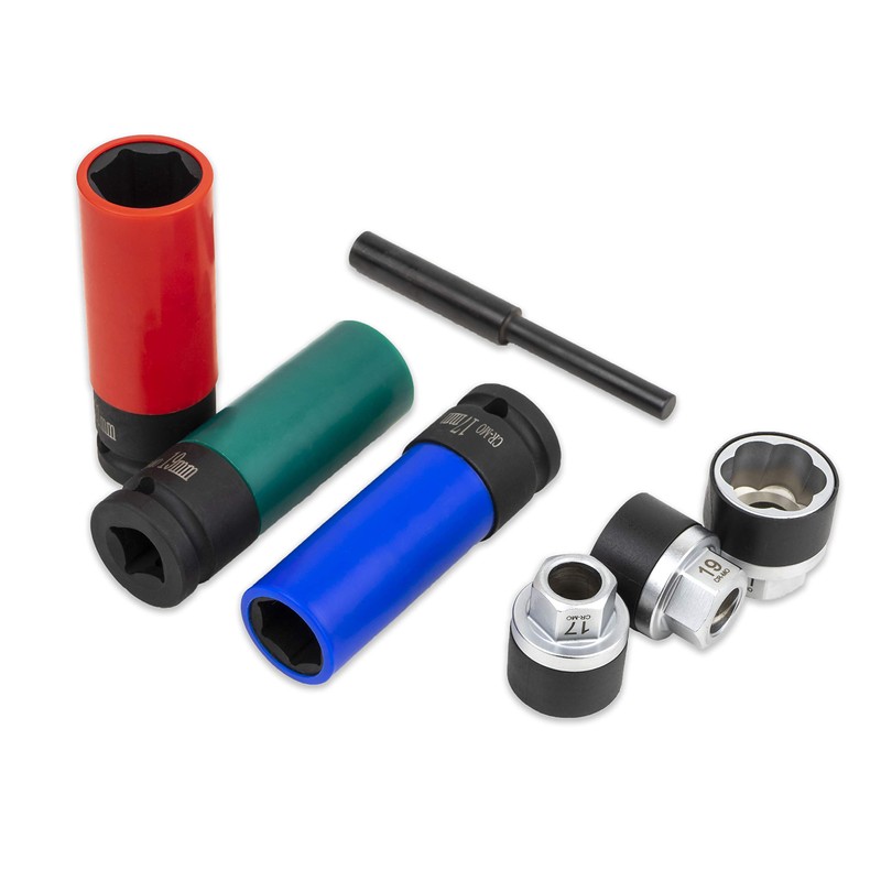 7pc 1/2-Inch Drive Non-marring Impact Deep Lug Nut Socket Set