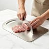 Stainless Steel Kitchen Prep Board Set, Arch-Shaped Metal Cutting Board