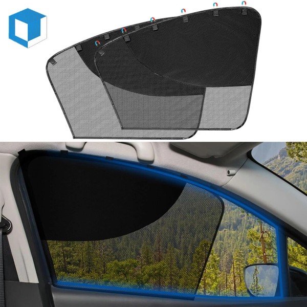 laptopparts4less Car Side Window Sun Shade Magnetic Mesh Screen Curtain