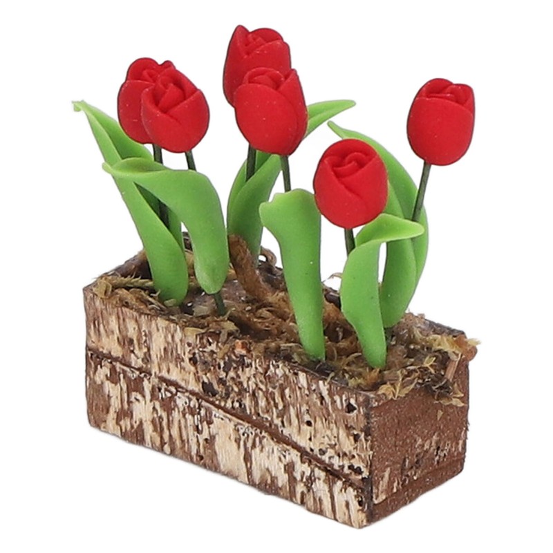 Artificial Tulips Flower Ornament 1:12 Doll House Garden Decor Simulated