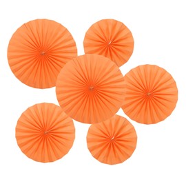 PATIKIL 8"/12"/16" Paper Fans Hanging Decoration, 12 in 1 Set Round Honeycomb Fans with Pearl for Birthday Wedding Graduation Events Party, Orange