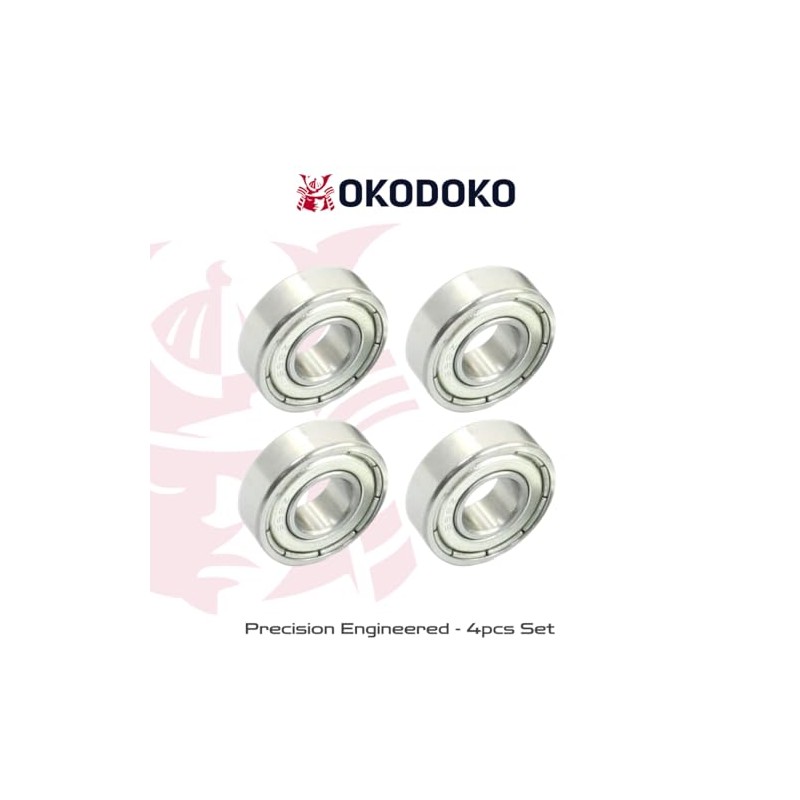 4 Pack of 698Z Deep Groove Shielded Steel Ball Bearings