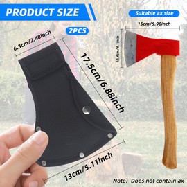 2 PCS Durable Hatchet Sheath, Heavy-Duty Oxford Cloth Hatchet Cover Axe Blade Cover with Belt Loop, Wear-Resistant Protective Cover for Camping Axe Safety and Storage