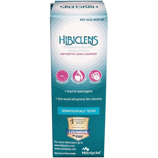 Molnlycke Hibiclens Antimicrobial/Antiseptic Skin Cleanser, 4 Fluid Ounce Bottle, for Antimicrobial Skin Cleansing