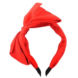 Yreamont Christmas Headband With Bow Headbands for Women Red Hair Accessories for Women Red Knotted Headband Bowknot Hair Hoops for Women Big Bowknot Headband Red Hair Bows for Women Bow Hair Band