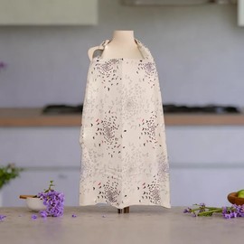 YunDingMont 100% Muslin Cotton Breastfeeding Cover, Multi-use Nursing Covers with Arch Neckline, Breathable Nursing Apron (bird)