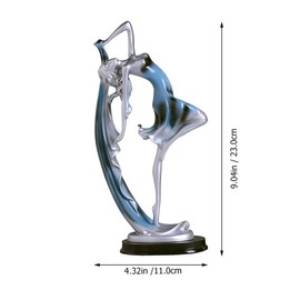 Dancing Girl Figurine Resin Table Decoration Ornament ,Blue,23x11cm