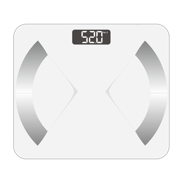 Bluetooth Smart Body Fat Scale with iOS/Android App - Digital Body Bathroom Scale for Body Weight, Body Fat, Water, Muscle Mass, BMR, Bone Mass and Visceral Fat, 400 lbs, White