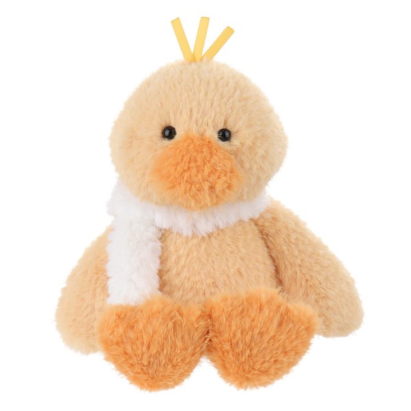 Apricot Lamb Toys Plush Yellow Duck with Scarf Stuffed Animal Soft Cuddly Perfect for Child 8.5 Inches