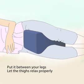 Knee Pillow for Side Sleepers, Knee Pillow for Between Legs Aligns Spine, Relieves Pressure, Leg Pillow for Sleeping Strap for Back Pain, Hip Pain, Knee Pain