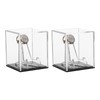 uxcell 2PCS Championship Ring Display Case with Wooden Base, Acrylic