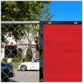 ColourTree 9' x 12' Red Custom Size Shade Cloth with Grommets - 90% Sunblock, Durable Mesh Fabric Tarp for Dog Kennel Cover, Fence Privacy Screen, Greenhouse, Chicken Coop & Pet Playpen