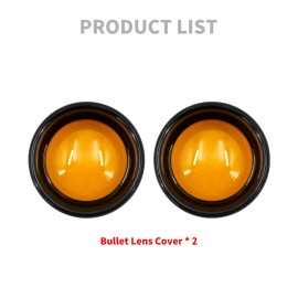 HDBUBALUS 2x Bullet Turn Signal Light Amber Lens Gloss Black Cover For Harley Touring Dyna