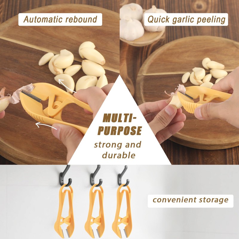 2pcs Garlic Peeler, 2025 New Garlic Tweezers with Hanging Hole