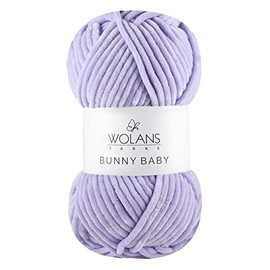 Wolans Bunny Baby Chenille Style Yarn Wool 70 Colours Available 100g Balls (Light Purple Col 15)