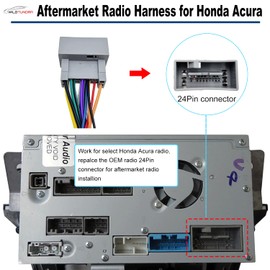 16Pin Aftermarket Stereo Wiring Harness for Honda 2008-2017 Acura 2009-2014, 8Pin+8Pin Android Car Stereo Harness Adapter for Fit Civic CR-V Odyssey Car Radio Stereo Wiring Harness for RL TL TSX ZDX
