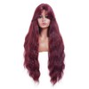Rugelyss Burgundy Wigs for Women 26 Inches Long Red Wavy