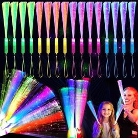 24PCS Glow Sticks Neon para Fiesta, Fiesta Neon Glow Stick, 3 Modos de Varita de Luz LED, DIY Glow Sticks Neon Party, Varita de Fibra Óptica, para Fiesta, Navidad, Boda, Cumpleaños, Espectáculo