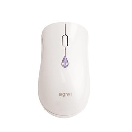 EGRET SweetiE Wireless Mouse with Artificial Gemstone Button, 12 Colors, Birthstone, Charging, Silent, Bluetooth Receiver, Wireless, Lightweight, 2 Memories, DPI Adjustment, Cute, Stylish, Diamond,