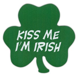 Kiss Me I'm Irish - Clover Shaped Car Magnet - St. Patrick's Day