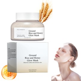 Rice Mask, Face Mask Rice & Honey, Face Mud Covers Skin Care, Nourishing Mask Beauty, Moisturising and Brightening Rice Honey Mask